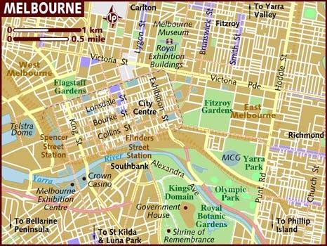 Melbourne City Center Map | Oppidan Library