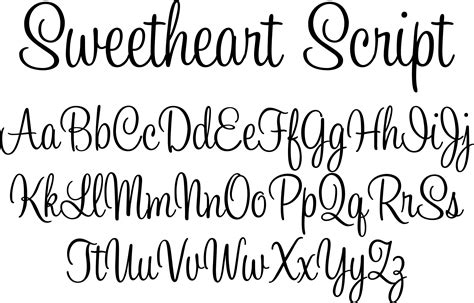 Elegant Sweetheart Script Font: Add a Touch of Class to Your Designs