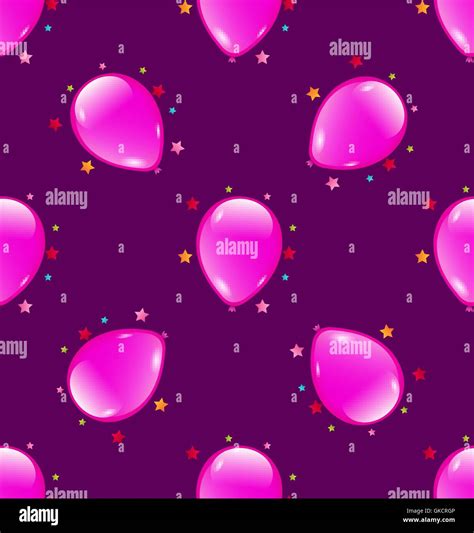 Seamless background with party balloons of pink colors Stock Vector Image & Art - Alamy