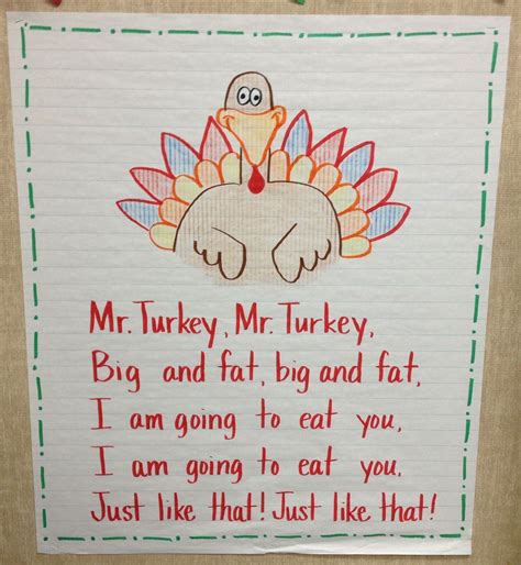 Mr. Turkey Song - for poetry pack Thanksgiving Lesson Plans ...