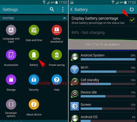 Inside Galaxy: Samsung Galaxy S5: How to Show Battery Percentage on the Status Bar in Android 4. ...