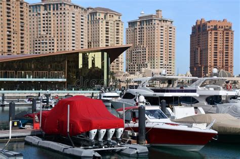 Marina on the Pearl Island in Doha, Qatar Editorial Stock Image - Image ...