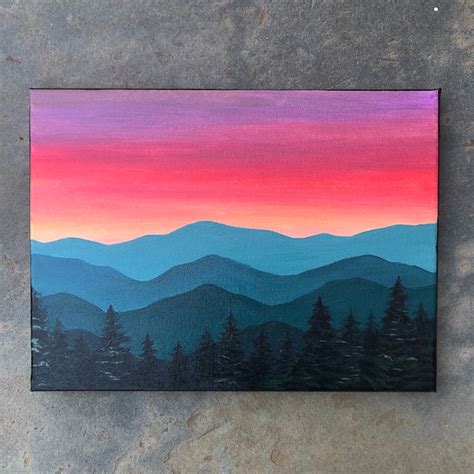 Mountain Painting Sunset