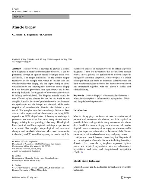 (PDF) Muscle biopsy