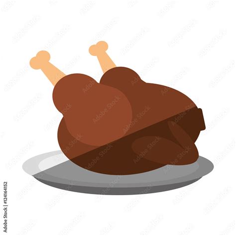 turkey meat thanksgiving food vector illustration design Stock Vector | Adobe Stock