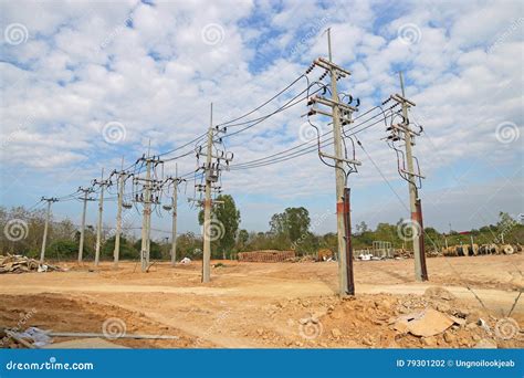 Electric Power Transmission Lines Stock Photo - Image of kilowatts ...