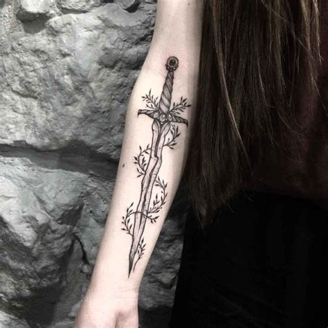 Natural Dagger Tattoo on Arm | Best Tattoo Ideas Gallery