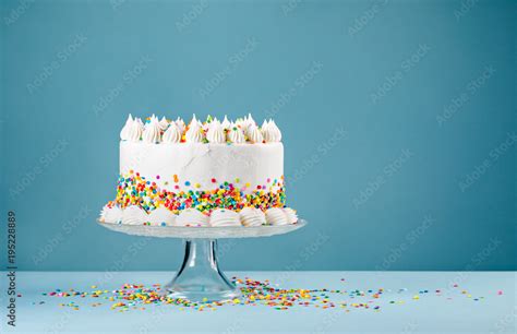 Birthday Cake with Sprinkles Stock Photo | Adobe Stock