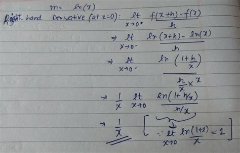 calculus - Proof that $\ln(x)$ is differentiable - Mathematics Stack Exchange