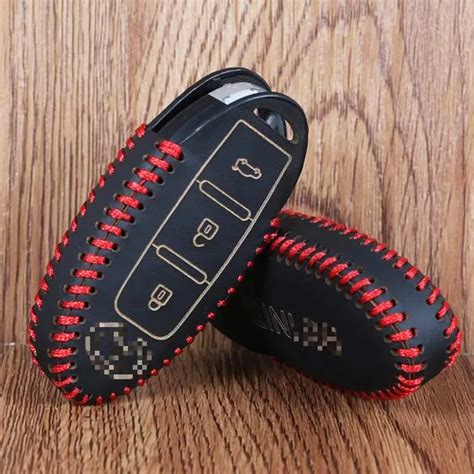 Genuine Leather Smart Car Key Case Cover Holder Skin Remote Fob Keyless Entry For Infiniti Q50 ...