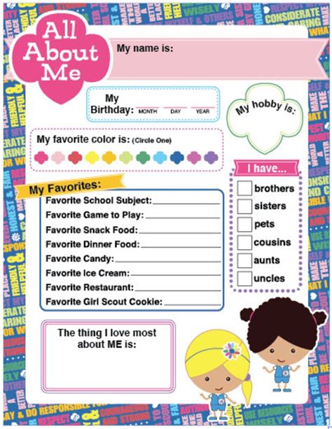 Daisy Girl Scout Activity All About Me Printable Instant Download - Etsy