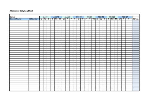 Printable Attendance Sheet