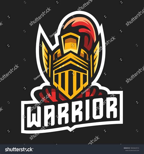 Warrior Mascot Logo Design Vector Illustration Stock Vector (Royalty ...