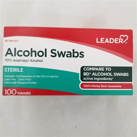 Leader Alcohol Swabs, 100 Swabs - Walmart.com