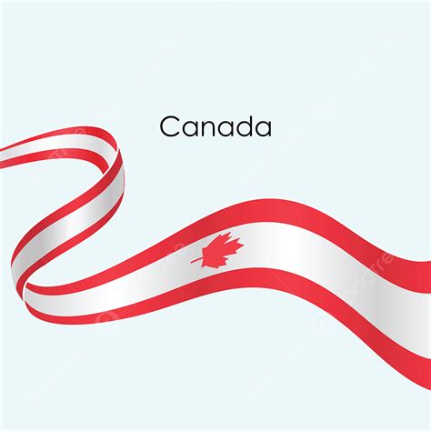 Canada Flag Vector Hd PNG Images, Canada Ribbon Flag Vector Isolate On White Background, Ribbon ...