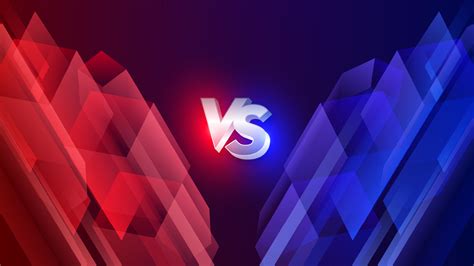 VS Versus Battle headline Modern banner template, Red and Blue shiny ...