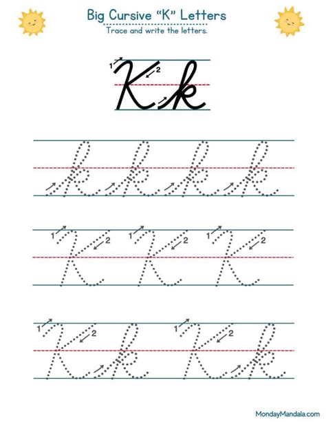 Cursive K Free Cursive Writing Worksheet For Small And, 58% OFF