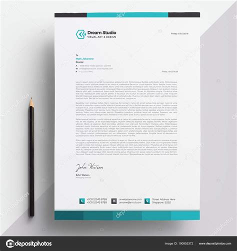 Modern Company Letterhead Template Stock Vector by ©DreamStudio-eg ...