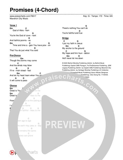 Promises (4-Chord) Chords PDF (Maverick City Music) - PraiseCharts