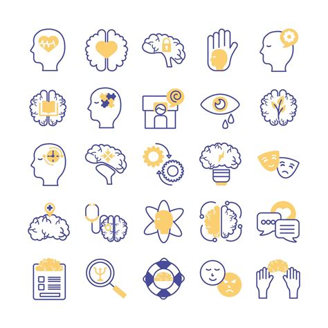 bundle of mental health set icons 2455390 Vector Art at Vecteezy