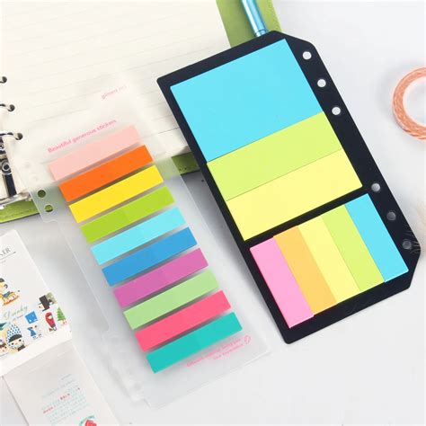 Classic portable memo pad set stationery,colorful office school index sticky notes paper for ...