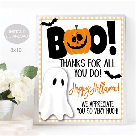 Halloween Sign Boo Thanks for All You Do Fall Appreciation - Etsy Canada