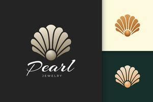 Luxury and classy pearl logo with shell represent jewelry and gem 3437854 Vector Art at Vecteezy