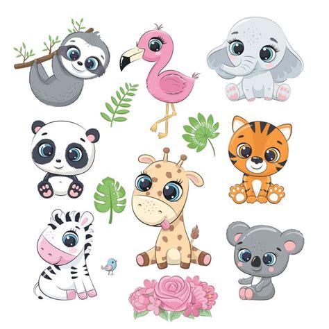 Cute Zoo Animals Clipart PNG, EPS, Australian Animals Clipart, Jungle ...