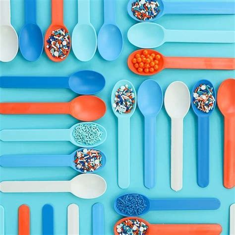 Reusable Plastic Ice Cream Spoons - Colorful Dessert Spoons Sweets ...