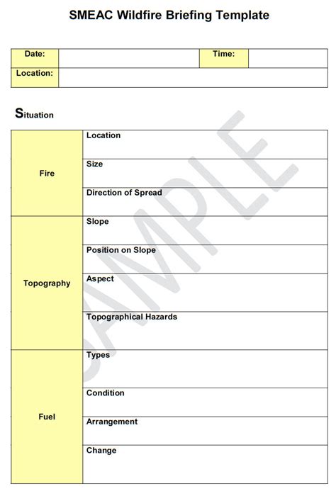 Appendix 4 Example of SMEAC Form - Fire and Rescue Service Wildfire Operational Guidance - gov.scot