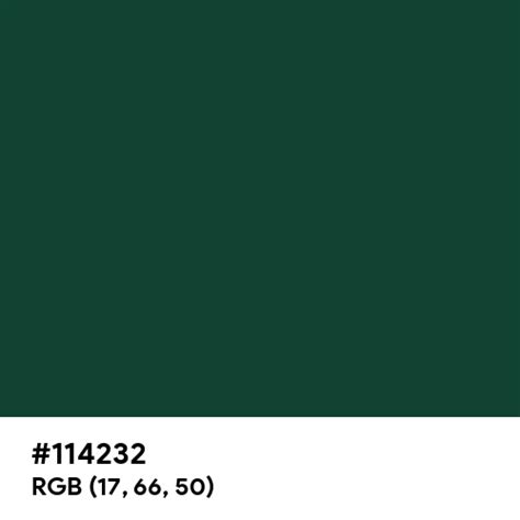 Moss Green (RAL) color hex code is #114232