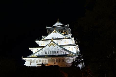 Night View of Osaka-Jo the Castle of Osaka Editorial Photography - Image of famous, attraction ...