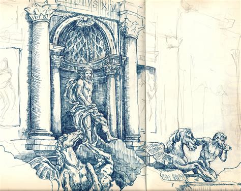 Trevi Fountain Sketch at PaintingValley.com | Explore collection of Trevi Fountain Sketch