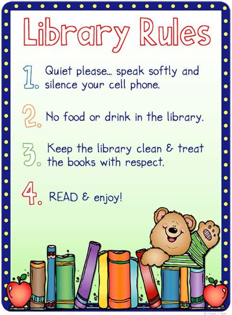 Library Rules Printable