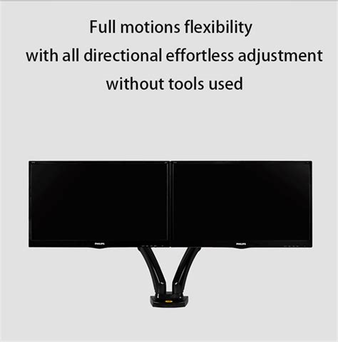 Bracket TV Table Mount Dual Arm VESA 100 x 100 for 17-27 Inch TV - NB-F160 - Black ...