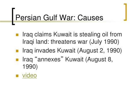 Persian Gulf War Causes