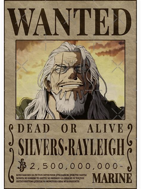 "Silvers Rayleigh One Piece Bounty Dark King reighley Wanted" Poster for Sale by One Piece ...