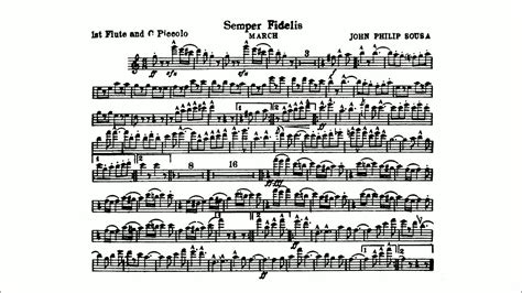 Semper Fidelis March: 1st Flute and Piccolo By John Philip Sousa - YouTube