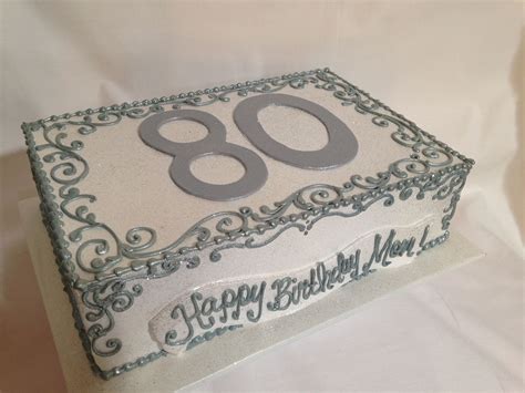 Silver 80th birthday cake (3508) | 80th birthday cakes, 80 birthday and Birthday cakes