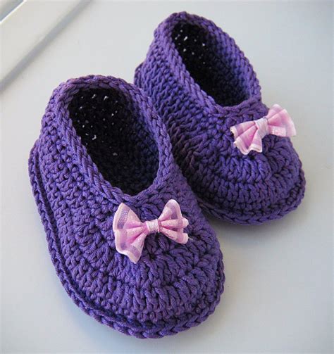Crochet booties knitted baby booties purple booties little | Etsy