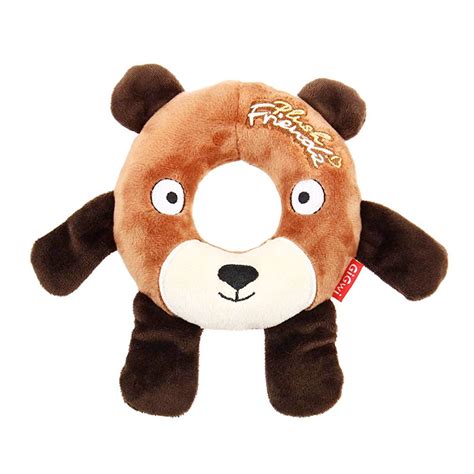 Plush Friendz Bear with Foam Rubber Ring and Squeaker Medium - Naturally For Pets