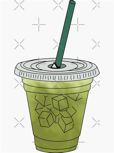 "Iced matcha green tea latte" Sticker by Art-by-Alyssa | Redbubble