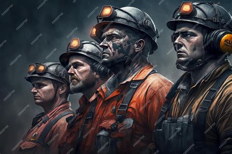 Premium Photo | Coal mining workers team heavy industry