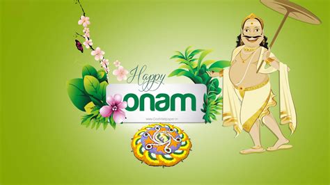 King Mahabali Happy Onam Flowers Green Leaves HD Onam Wallpapers | HD Wallpapers | ID #83993