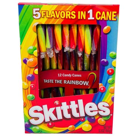 Christmas Skittles Candy Canes 12ct | Candy Funhouse