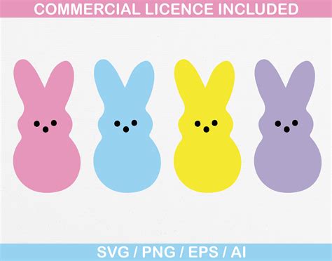 Easter Bunny Peeps SVG Digital Download Easter Retro Svg - Etsy