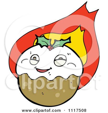 Cartoon Of Xmas Plum Pudding Character 11 - Royalty Free Vector Clipart by lineartestpilot #1117508