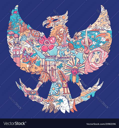 Beautiful indonesia in garuda silhouete Royalty Free Vector | Beautiful ...