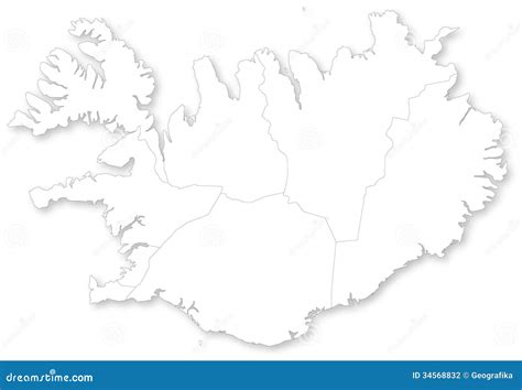 map of iceland with regions. Coloso