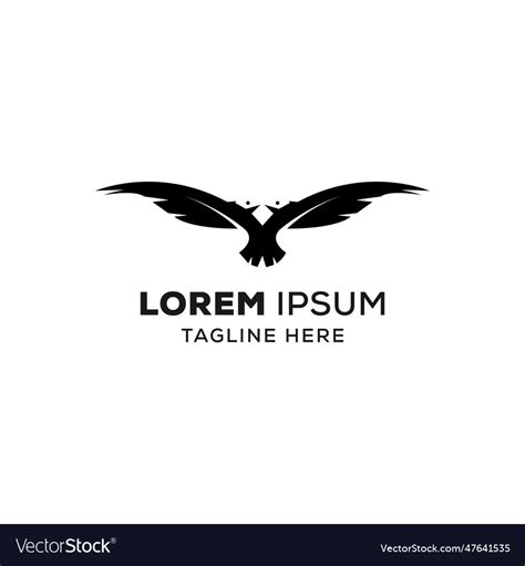 Eagle logo design idea with wings Royalty Free Vector Image